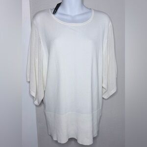 NWT Apt 9 white Mesh Sleeve T-shirt women XL